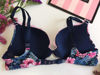 Imagen de Victoria's Secret Bra Dream Angels Push-Up 32B Azul Marino Flores y Detalle de Encaje